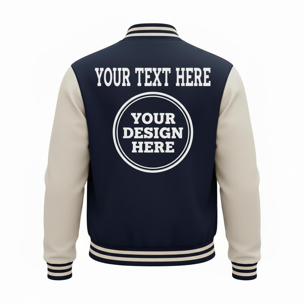 Plantilla Chaqueta Varsity - Vista Trasera