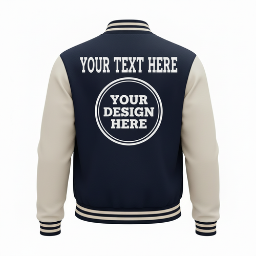 Plantilla Chaqueta Varsity - Vista Trasera